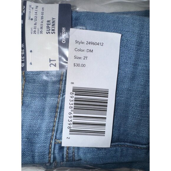 OshKosh Bgosh Super Skinny Blue Jeans 2T Cotton & Polyester - Picture 5 of 6